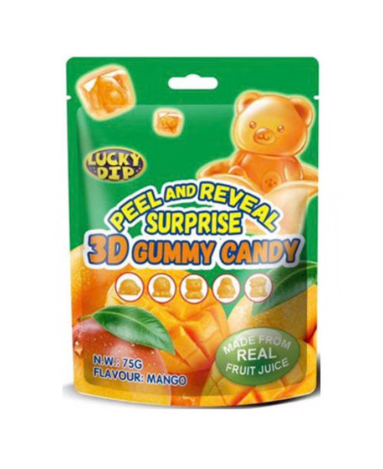 Peel and Reveal Surprise 3D Gummy Candy Mango Flavour 75g