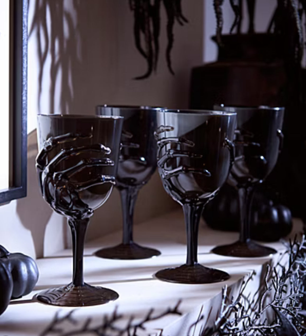 Skeleton Black Plastic Goblet