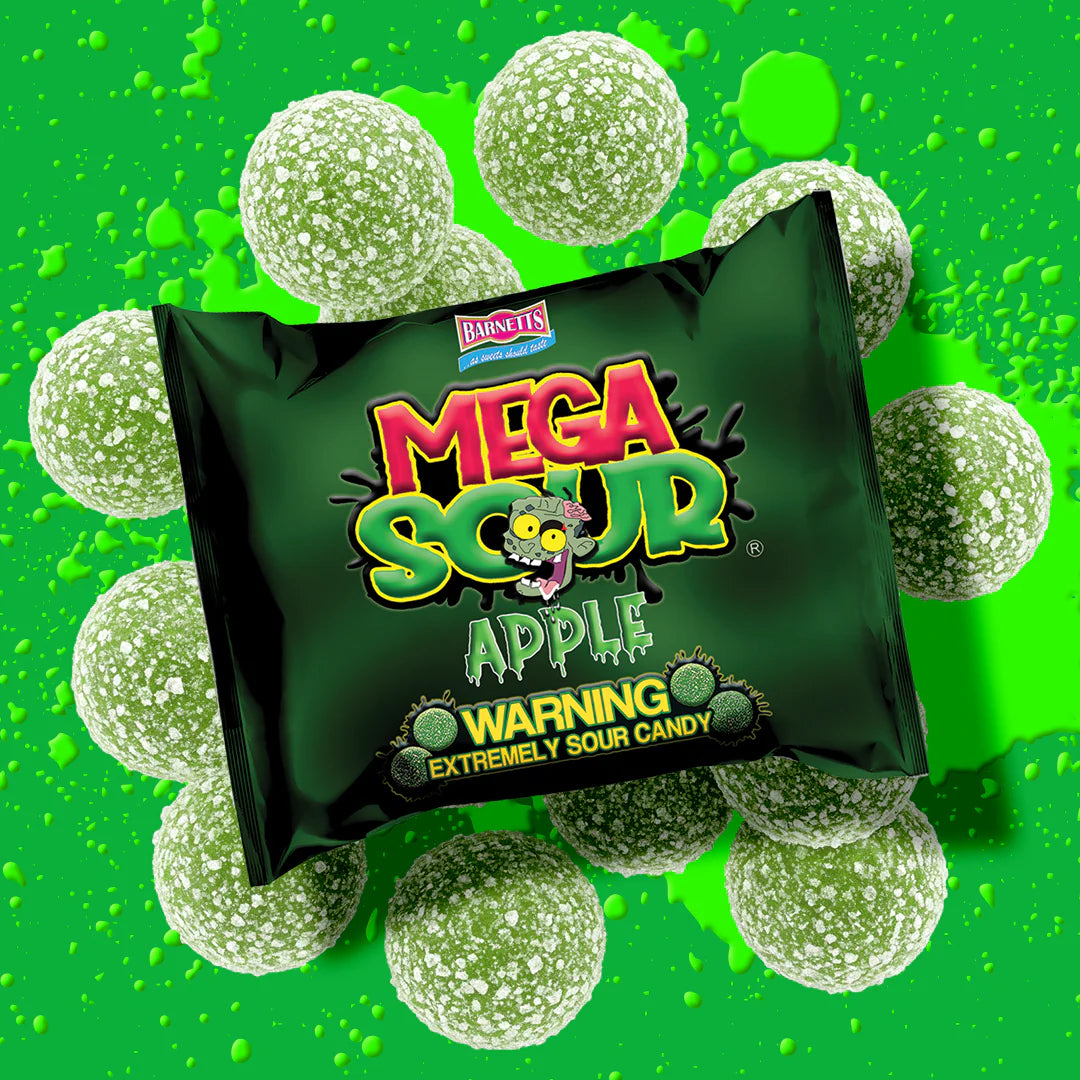 Barnett's Mega Sour Apple Candy Bags 104g