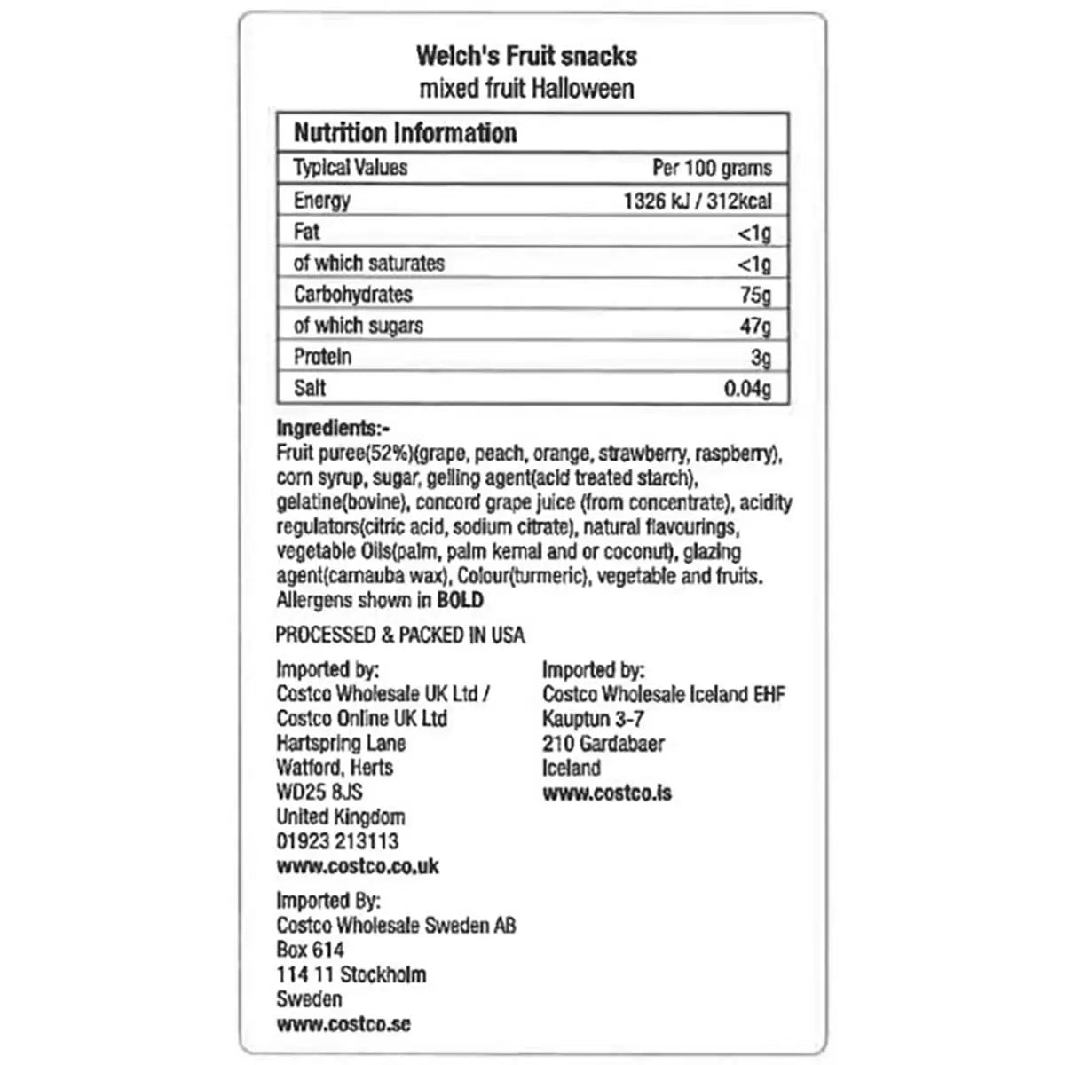 Spooky Mixed Fruit Snacks 14g Pack